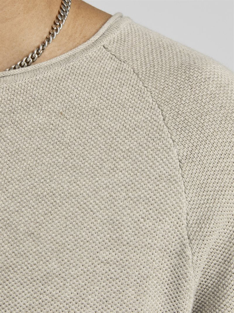 Hill Stickad Tröja Herr Beige - Jack & Jones