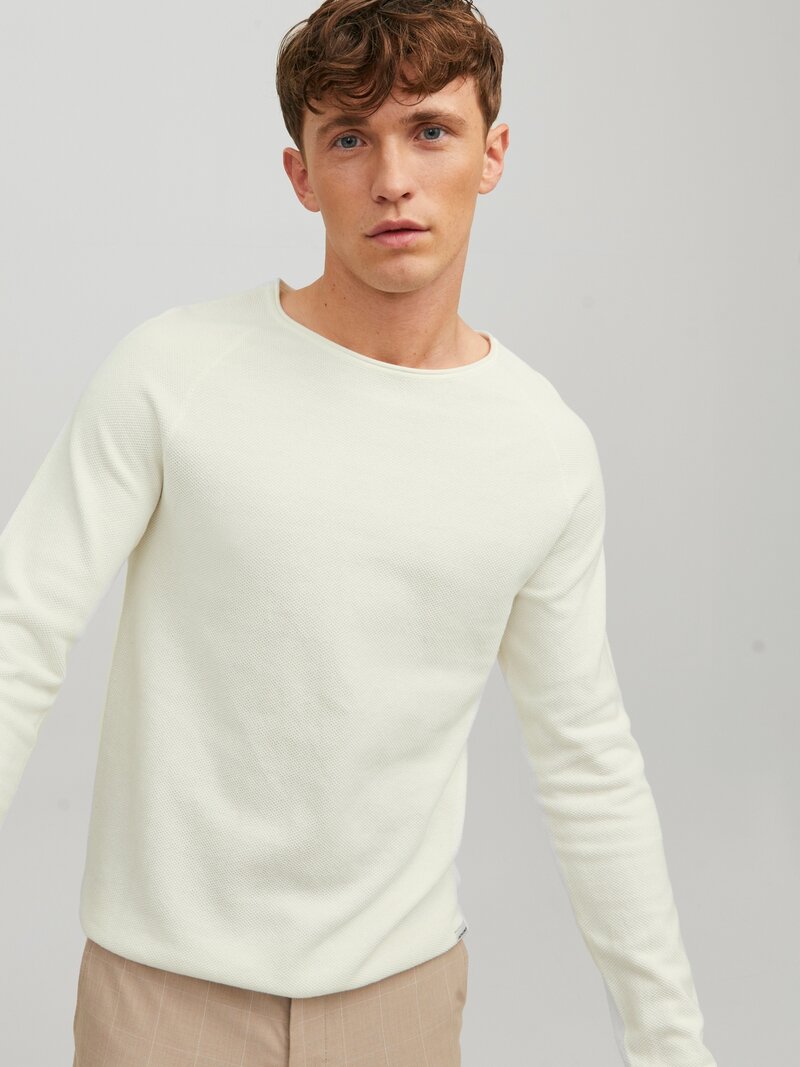 Hill Knitted Sweater Men Cloud Dancer Jack & Jones