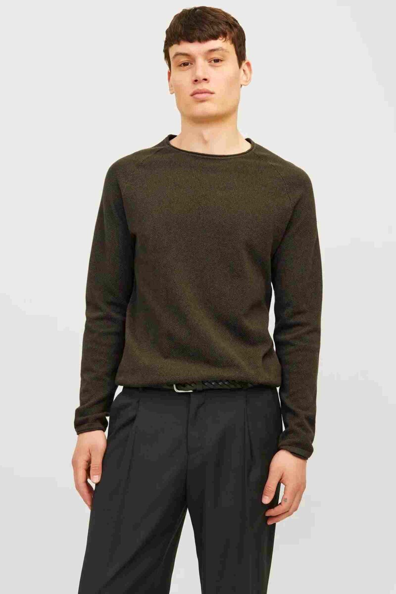 Hill Knitted Sweater Men Olive Night Melange Jack & Jones