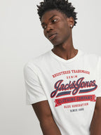 Logo T-shirt Men Cloud Dancer Jack & Jones