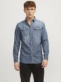 Sheridan Skjorta Herr Medium Blue Denim Jack & Jones