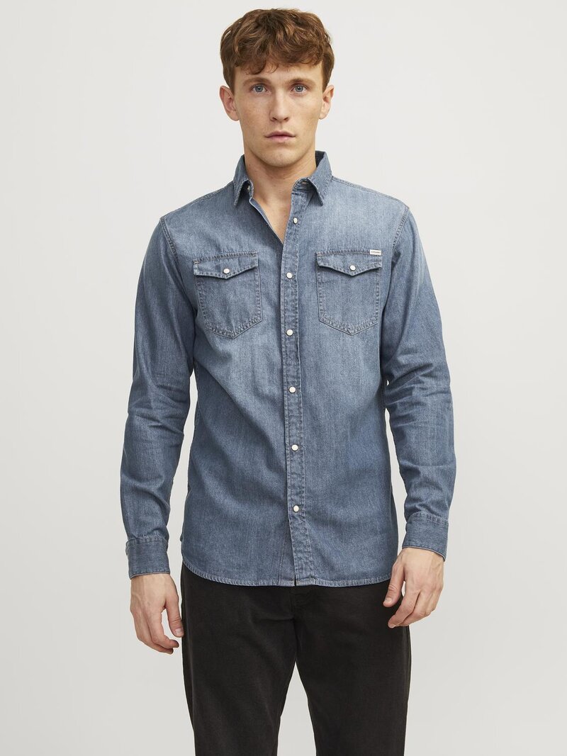 Sheridan Skjorta Herr Medium Blue Denim Jack & Jones