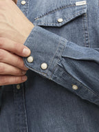 Sheridan Skjorta Herr Medium Blue Denim Jack & Jones