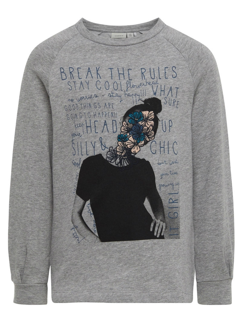 Jax Bru Light Sweat Grey Melange Kids Name it