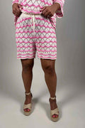 Jessie Stickade Shorts Rosa Dam | Smilebutiken - Camicia