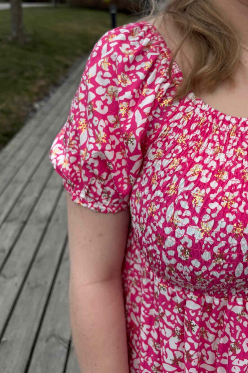 Jia Ki Esther Mönstrad Klänning Dam Pink DH Mode