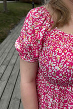 Jia Ki Esther Mönstrad Klänning Dam Pink DH Mode