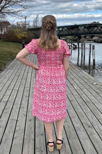 Jia Ki Esther Mönstrad Klänning Dam Pink DH Mode