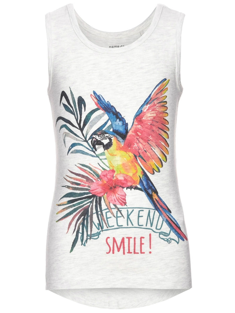 Jiparrot Tank Top Light Grey Melange Barn Name it