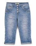 Jolene Capri Jeans Med Blingknappar Dam Blue Karostar | Smilebutiken - Caramelle Fashion