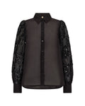 Jorid 1 Blus med Glitterärmar Svart Black | Smilebutiken - Soyaconcept