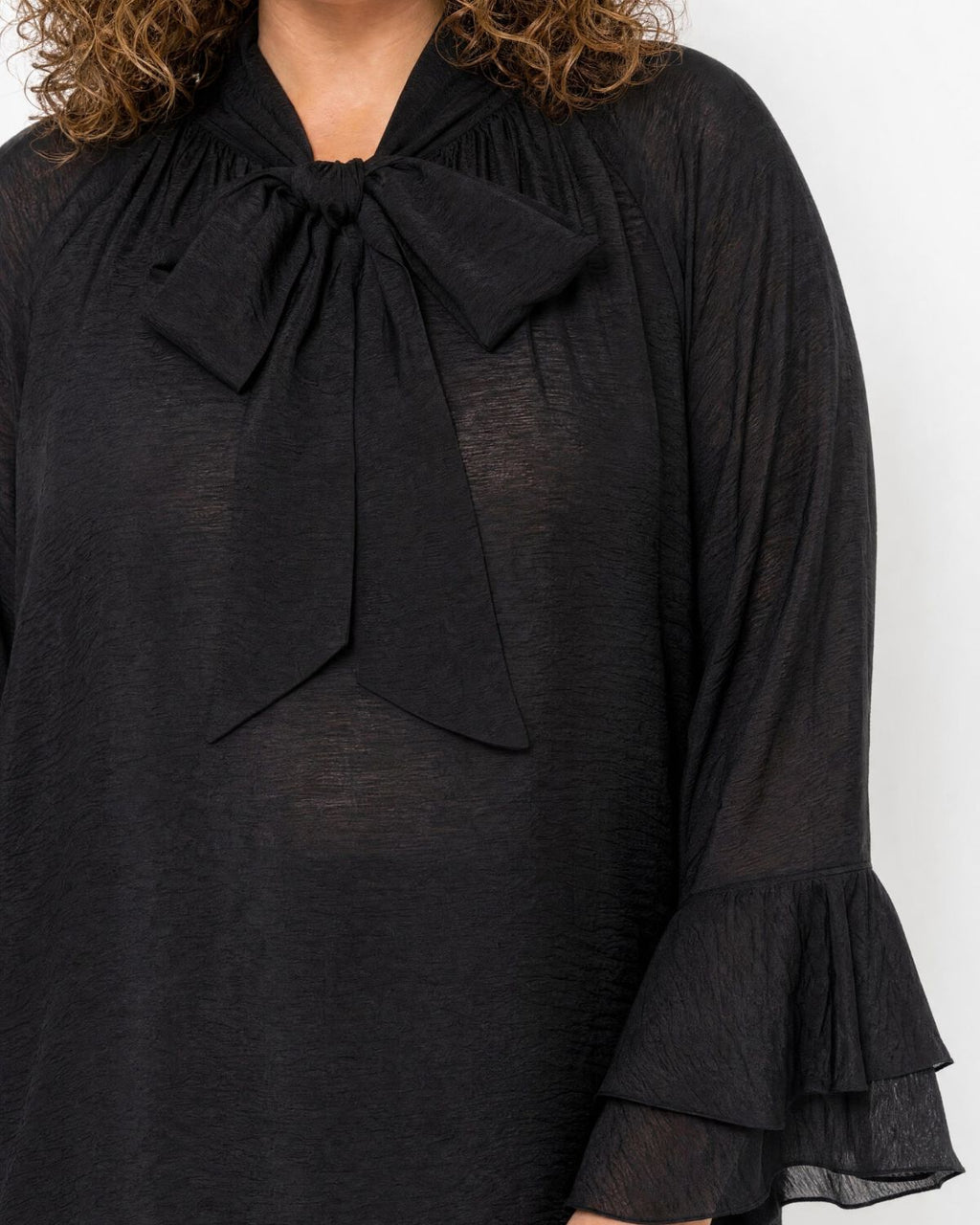 Judit 4 Blus med knyt Dam Svart Black | Smilebutiken - Wasabiconcept