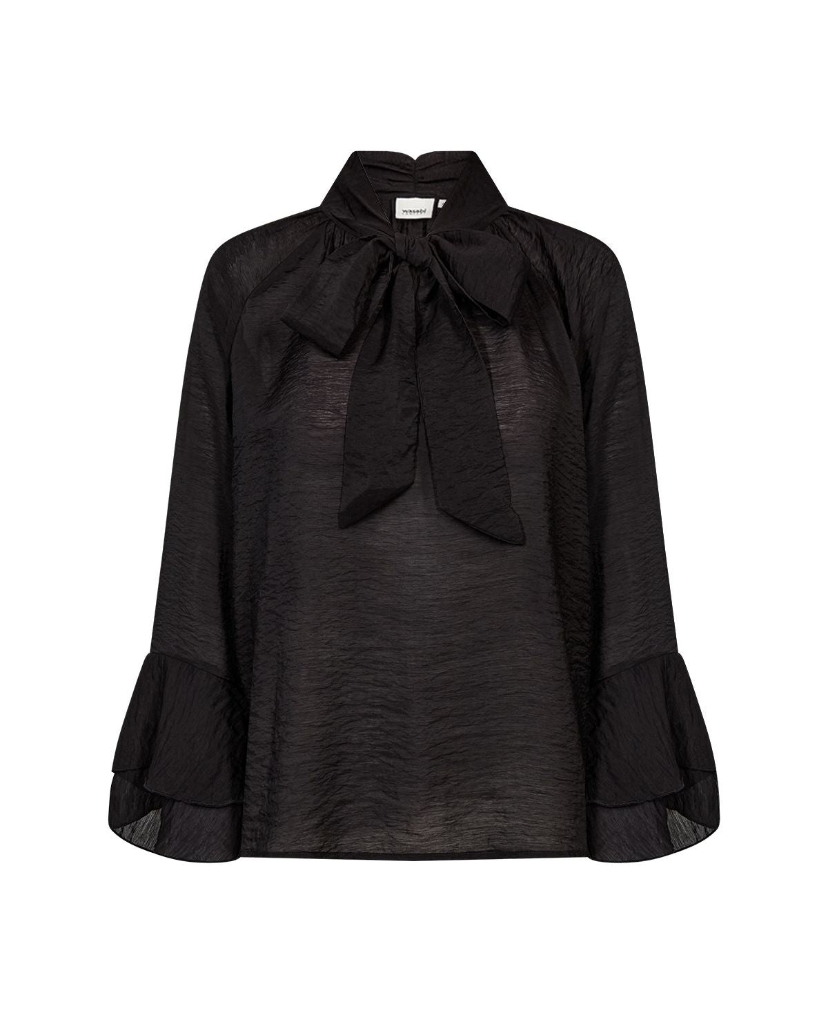 Judit 4 Blus med knyt Dam Svart Black | Smilebutiken - Wasabiconcept