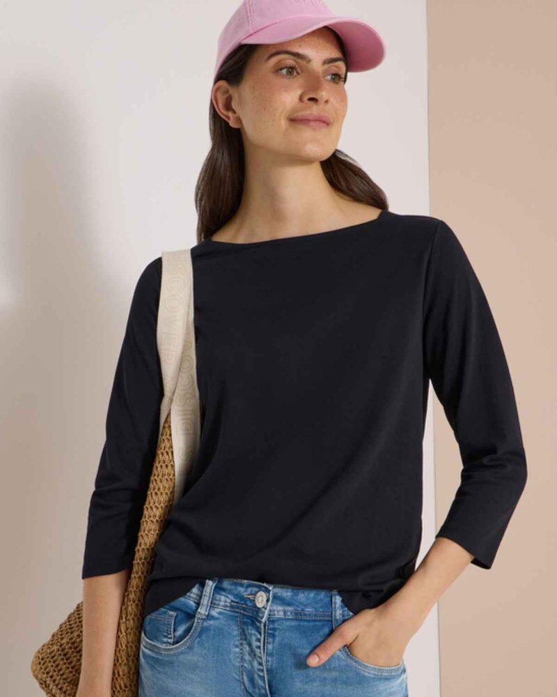 Kaia Tröja Med Båthals Dam Black | Smilebutiken - Cecil