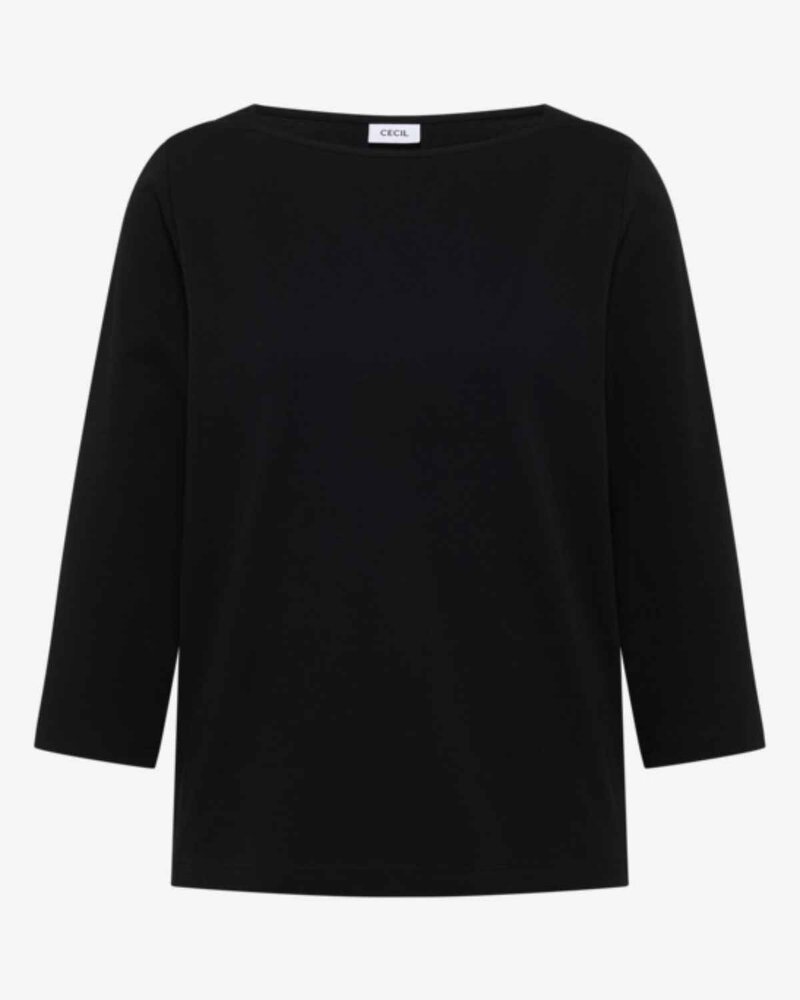 Kaia Boat Neck Sweater Women Black Cecil | Smilebutiken - Cecil