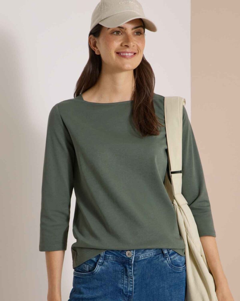 Kaia Tröja Med Båthals Dam Dried Olive Green | Smilebutiken - Cecil
