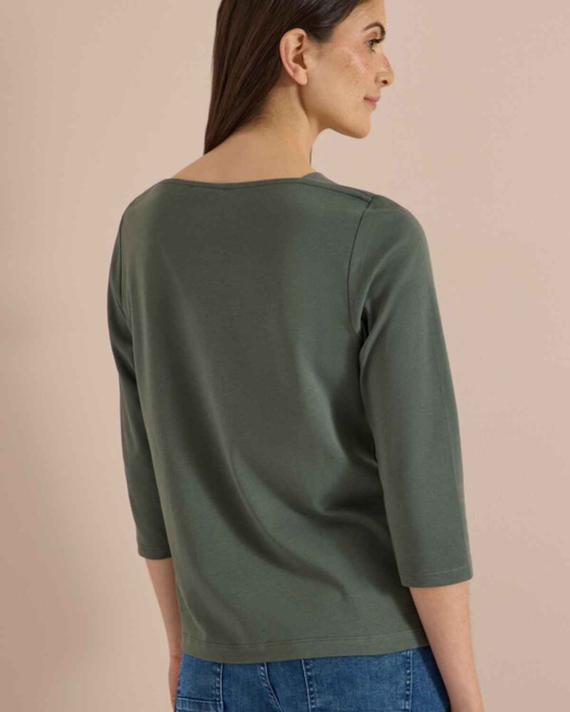 Kaia Tröja Med Båthals Dam Dried Olive Green | Smilebutiken - Cecil
