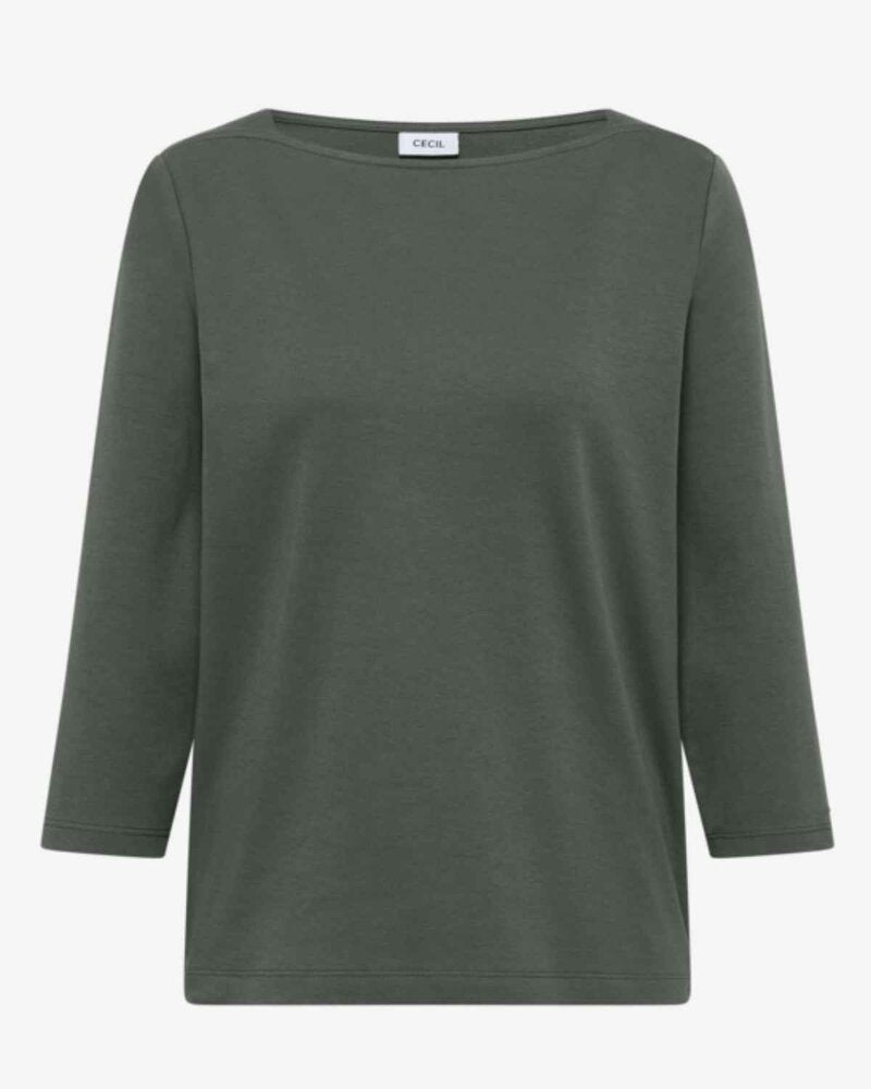 Kaia Tröja Med Båthals Dam Dried Olive Green | Smilebutiken - Cecil