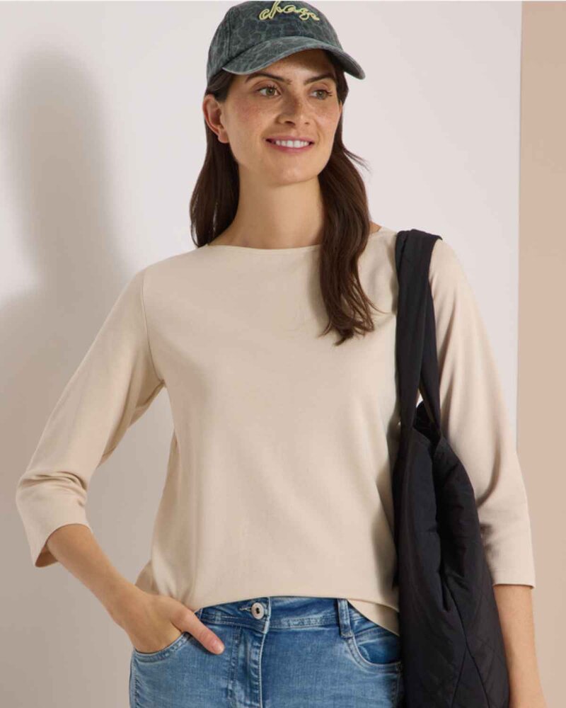 Kaia Tröja Med Båthals Dam Pearl Beige | Smilebutiken - Cecil
