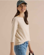 Kaia Tröja Med Båthals Dam Pearl Beige | Smilebutiken - Cecil