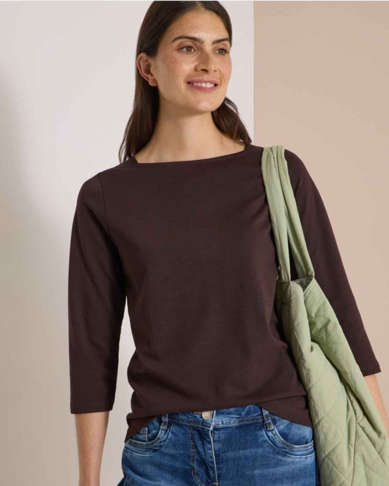 Kaia Tröja Med Båthals Dam Truffle Brown | Smilebutiken - Cecil