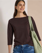 Kaia Tröja Med Båthals Dam Truffle Brown | Smilebutiken - Cecil