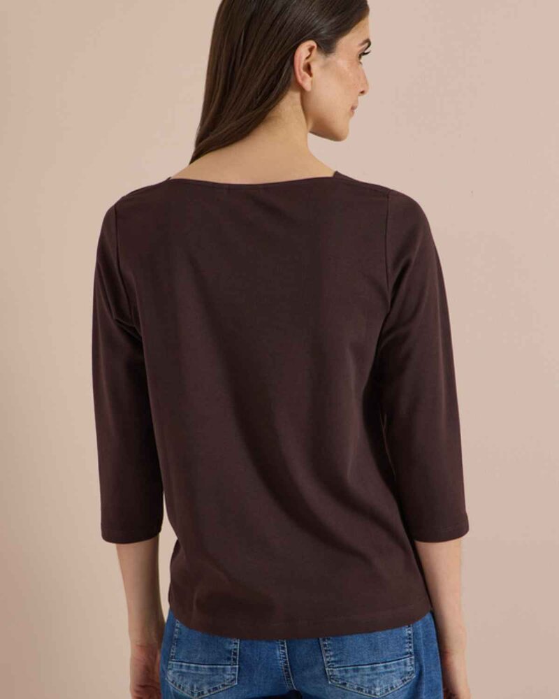 Kaia Boat Neck Sweater Women Truffle Brown Cecil | Smilebutiken - Cecil