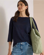 Kaia Tröja Med Båthals Dam Urban Dark Blue | Smilebutiken - Cecil