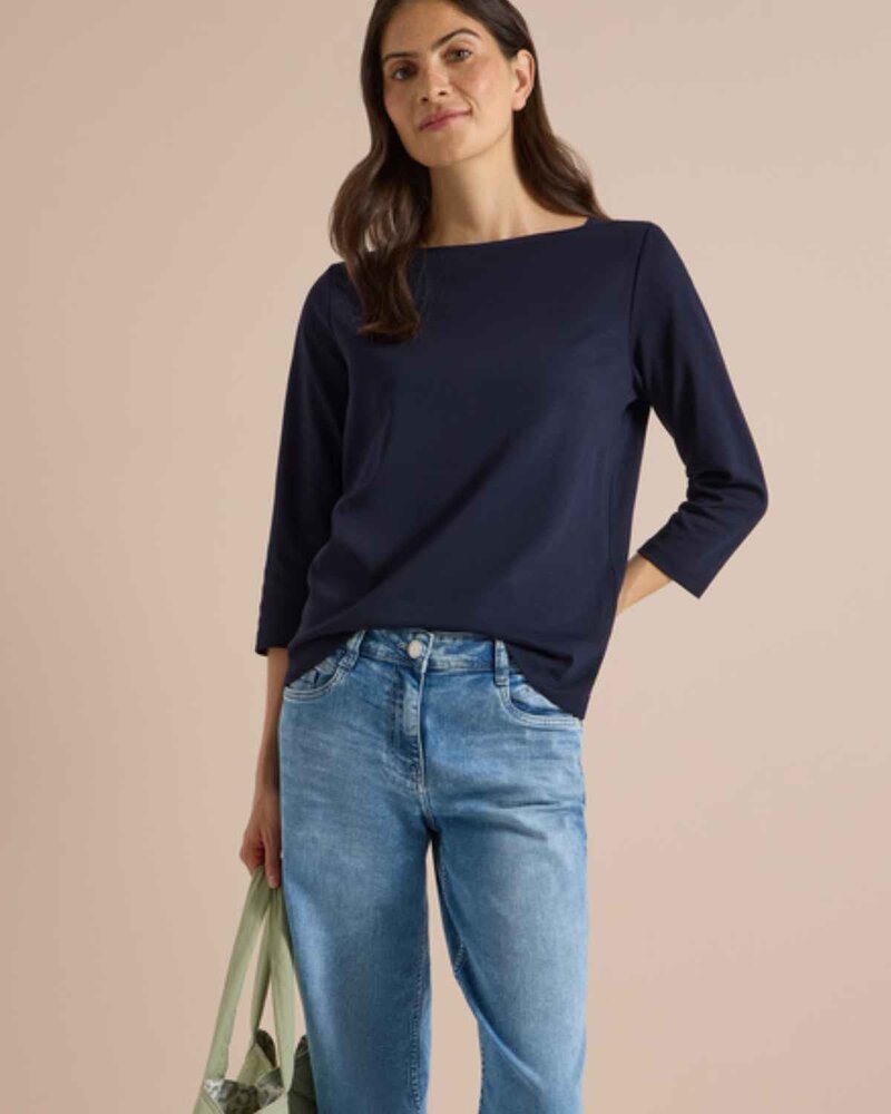 Kaia Tröja Med Båthals Dam Urban Dark Blue | Smilebutiken - Cecil