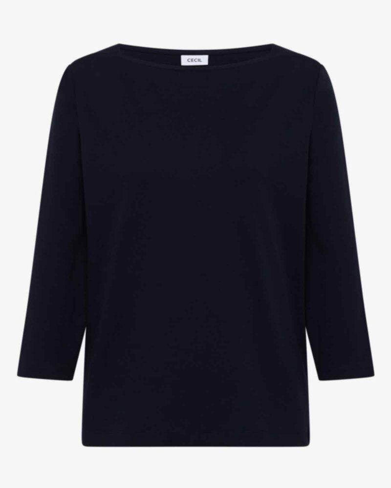 Kaia Boat Neck Sweater Women Urban Dark Blue Cecil | Smilebutiken - Cecil