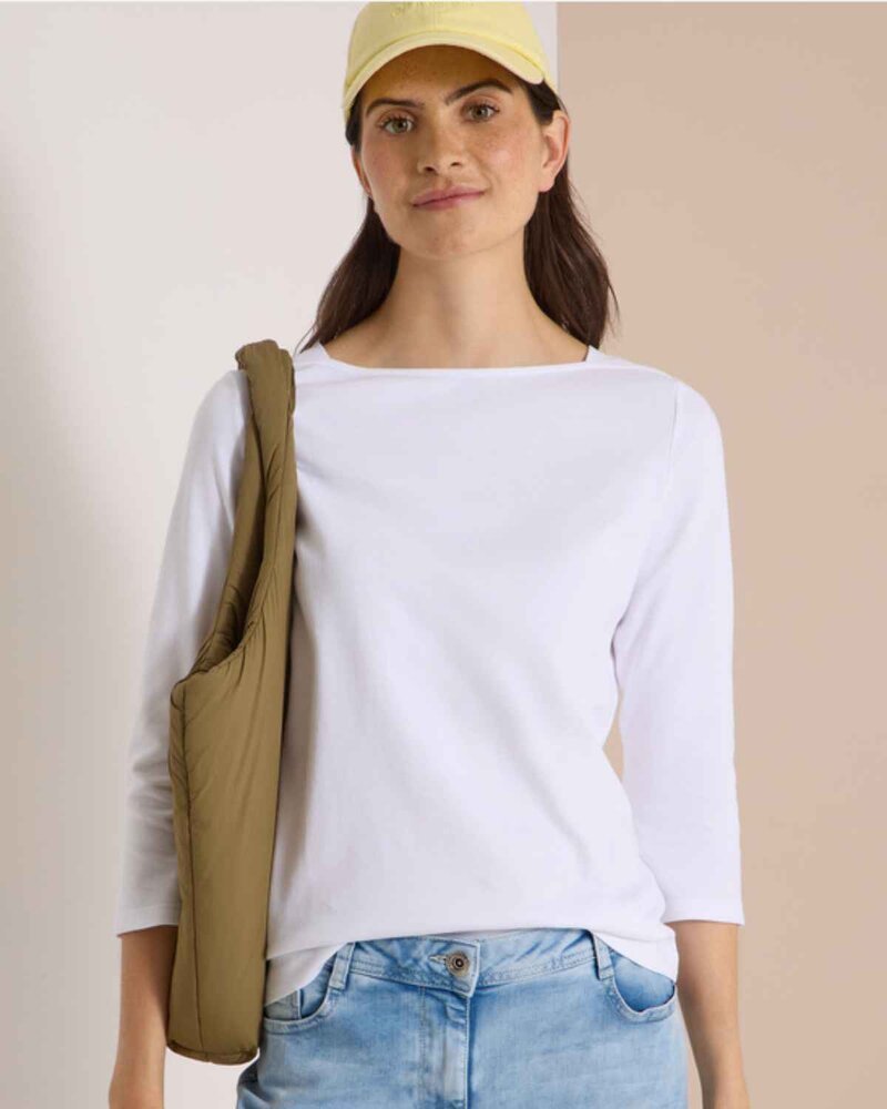 Kaia Tröja Med Båthals Dam White | Smilebutiken - Cecil