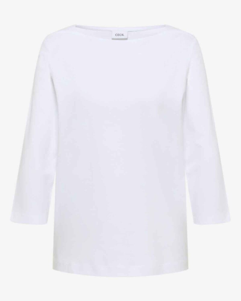 Kaia Boat Neck Jumper White Cecil | Smilebutiken - Cecil