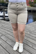 Karostar Shorts Denim Dam Beige Caramelle Fashion