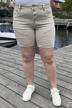 Karostar Shorts Denim Dam Beige Caramelle Fashion