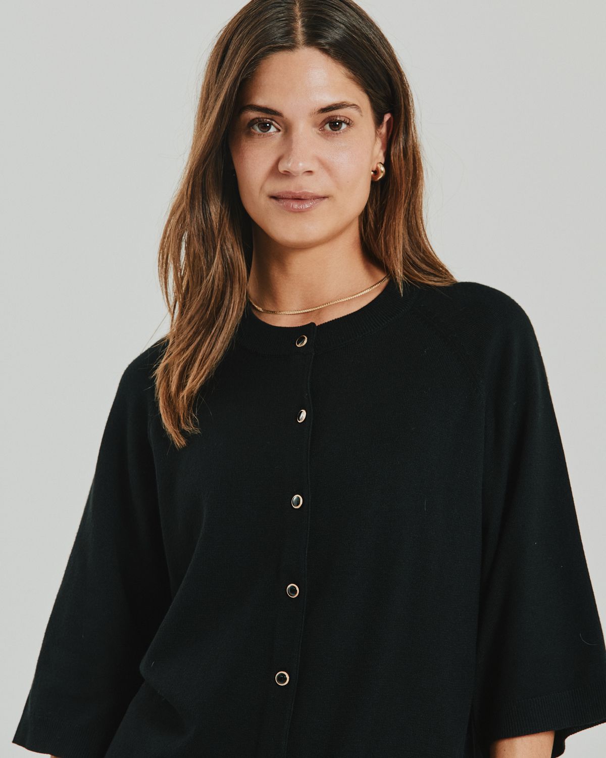 Katie Kortärmad Kofta Dam Svart Black | Smilebutiken - Freequent