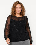 Kenzie 2 Paljettblus Dam Svart Black | Smilebutiken - Wasabiconcept