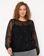 Kenzie 2 Paljettblus Dam Svart Black | Smilebutiken - Wasabiconcept