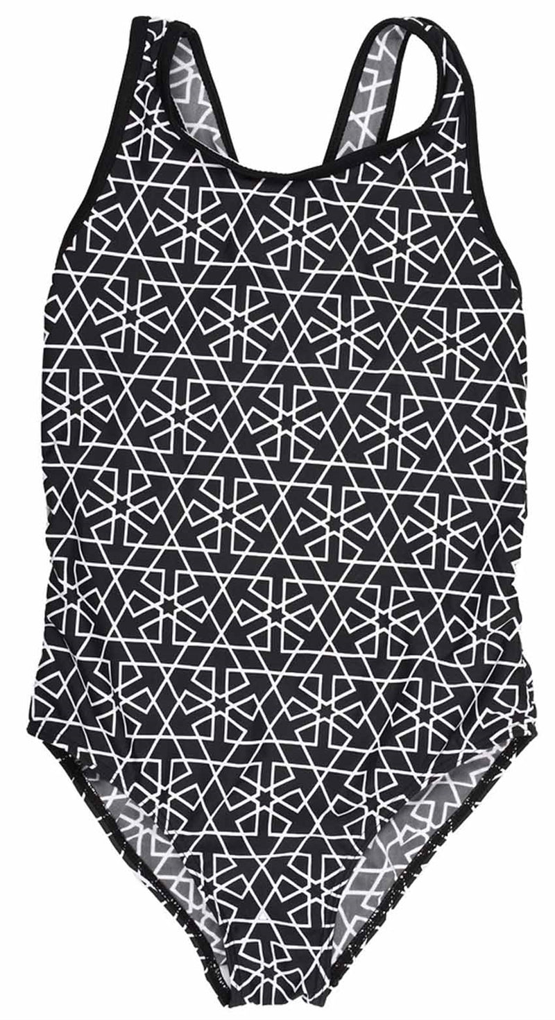 Khloe Swimsuit Kids Junior Anthracite Black Patterned - Lindberg