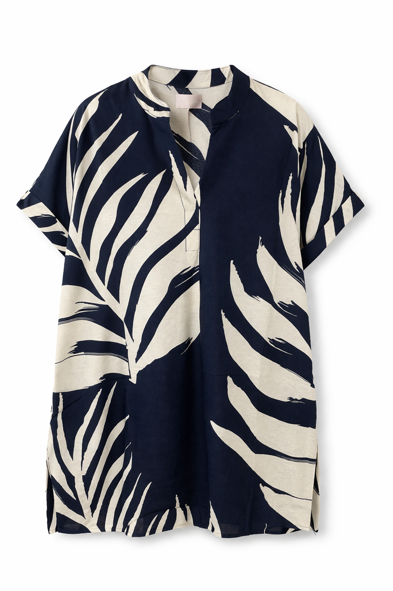 Kora V-ringad Tunika Dam Navy Chica London | Smilebutiken - Caramelle Fashion