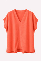 Kyla V-ringad Blus Dam Corall Chica London | Smilebutiken - Caramelle Fashion