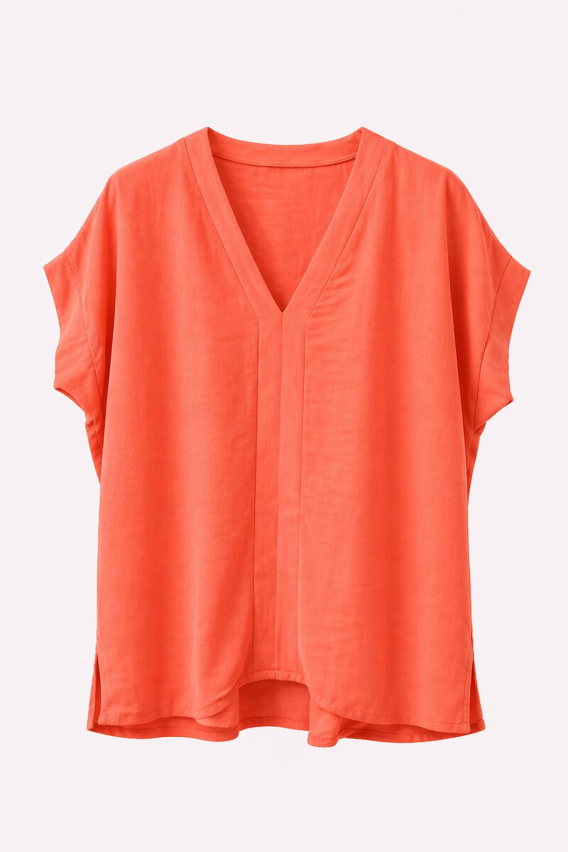 Kyla V-ringad Blus Dam Corall Chica London | Smilebutiken - Caramelle Fashion