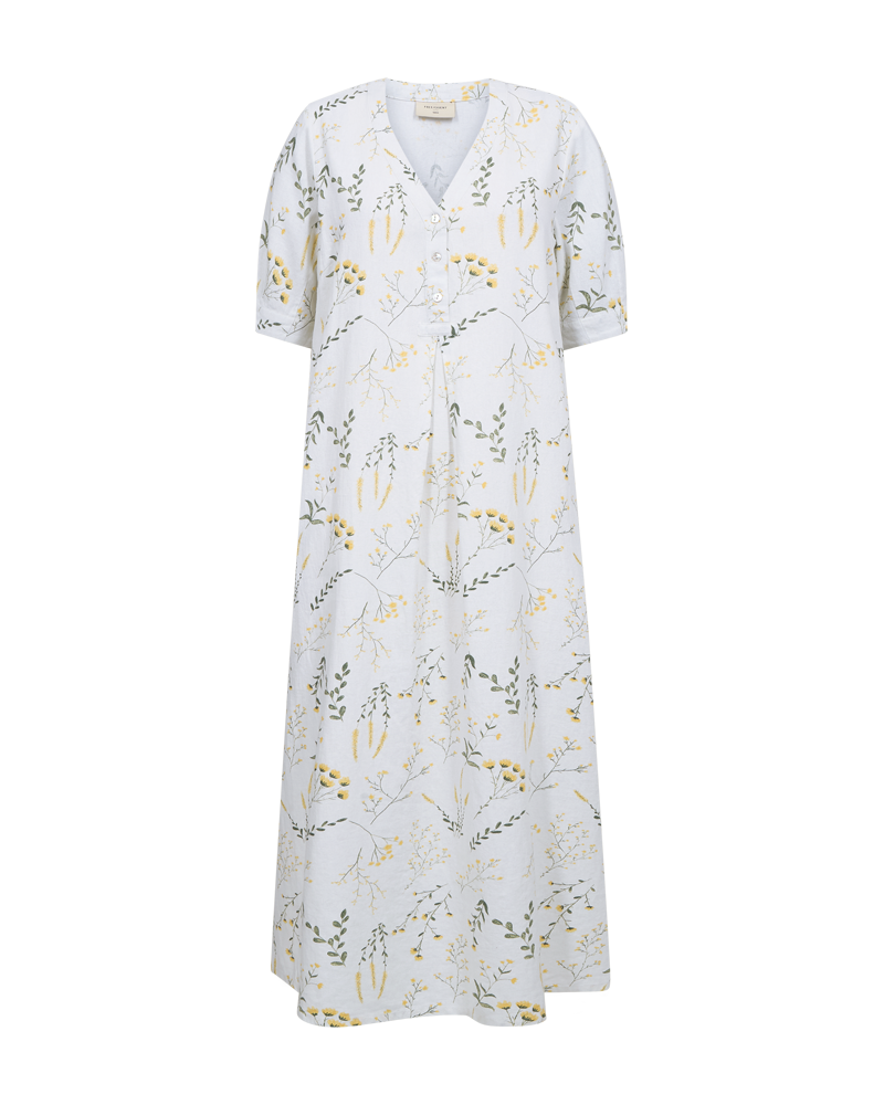 Laluna Dress Women Brilliant White W Golden Haze | Smilebutiken - Freequent