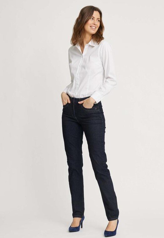 Charlotte ML Rak Jeans Dam Mörkblå - LauRie