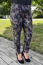Piper Stretch Trousers 7/8 Women Darkest Green Print LauRie
