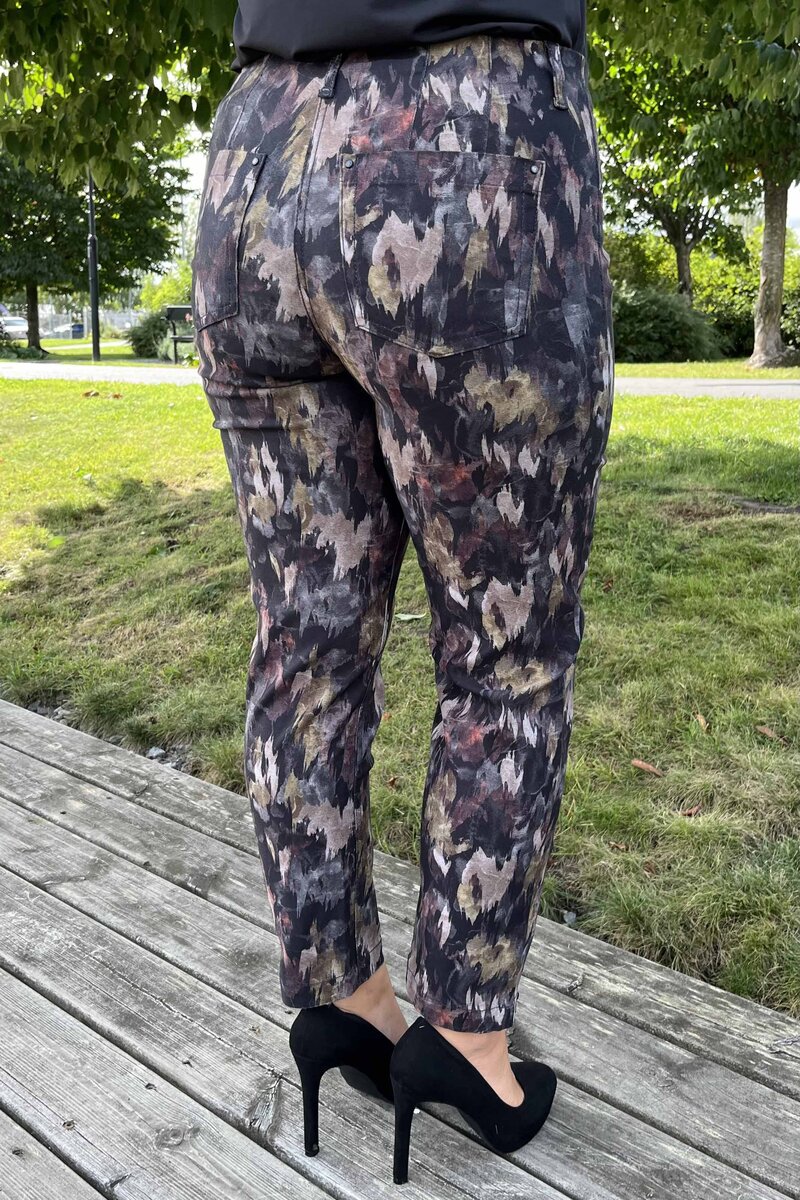 Piper Stretch Trousers 7/8 Women Darkest Green Print LauRie