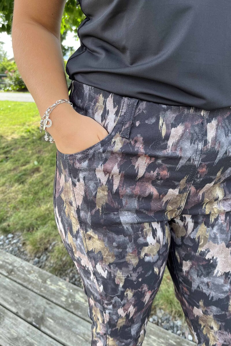 Piper Stretch Trousers 7/8 Women Darkest Green Print LauRie