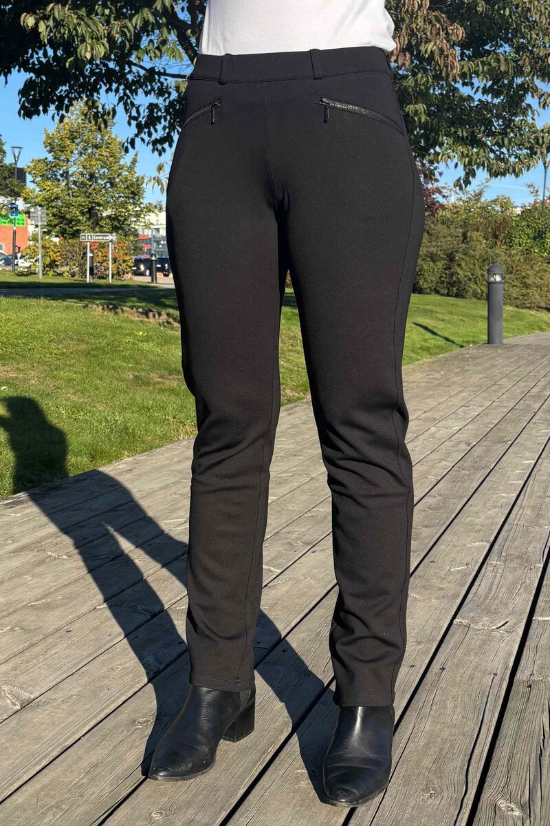 Rylie Regular SL Trousers Women Black Brushed LauRie