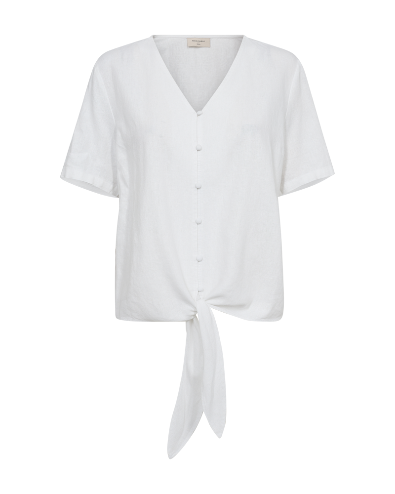 Lava Blouse with Tie Women Brilliant White | Smilebutiken - Freequent
