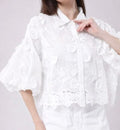 Leanne Blus Med Ballongärm Dam White Yu & Me | Smilebutiken - Caramelle Fashion