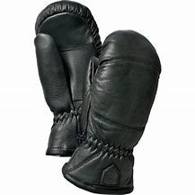 Leather Box Mitten Black Leather Mittens - Hestra
